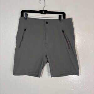 Mack Weldon Shorts Mens Medium Gray Performance Athletic Running Zip Pockets